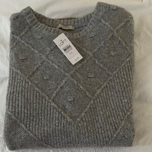LOFT Women Crewneck sleeveless oversized Sweater in Gray size M-L